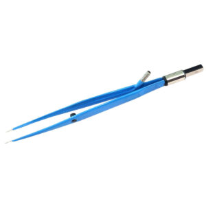 Pinza Bipolar Antiadherente | Hergom Medical - Recta Antiadherente Europea / Compatible con equipos DELTRONIX con cable 190-100 / 22 CM - 1.0 MM