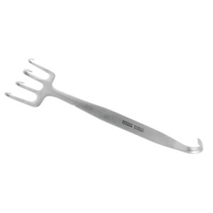Retractor Freeman Rake - Marca Hergom Medical - HERGOM PREMIUM (ACERO INOXIDABLE ALEMÁN) / 4 Garras Cortante / 17.8 CM