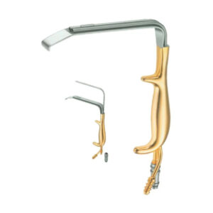 Retractor de mamoplastía - Marca Hergom Medical - HERGOM PREMIUM (ACERO INOXIDABLE ALEMÁN) / Tebbets Con Tubo de Succión / Luz Fibra Óptica / 15 CM x 30 MM