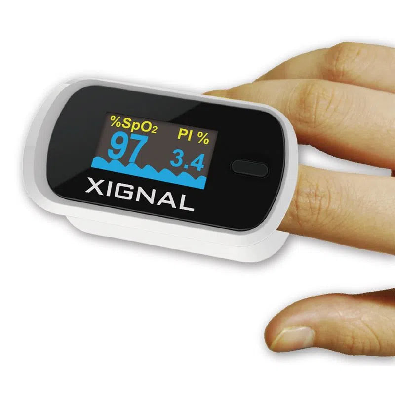 Oxímetro Digital de pulso para uso adulto y pediátrico, color gris/blanco - Marca Xignal - Imagen 3