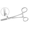 Pinza U.S para oclusion de tubo, quijada aserrada con guarda de 16 CM de longitud - Marca Hergom Medical - HERGOM PREMIUM (ACERO INOXIDABLE ALEMÁN) / Oclusión de tubo