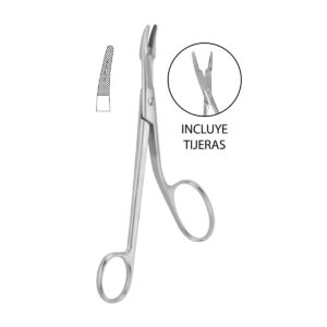 Pinza porta aguja Gillies - Marca Hergom - HERGOM PREMIUM (ACERO INOXIDABLE ALEMÁN)