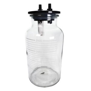Frasco de 2500ml para aspirador quirúrgico, fabricado en vidrio - Marca Hergom Aspiradores