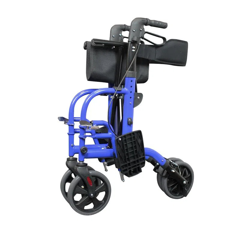 Andadera Plegable con Asiento y Reposapiés, Ruedas, Altura Regulable y Freno de Bucle / AN08A Marca Handy - AZUL - Imagen 7
