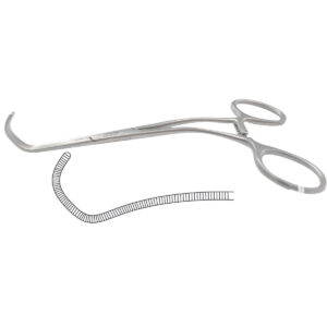 Pinza Castañeda vascular para Anastomosis - Marca Hergom Medical - HERGOM PREMIUM (ACERO INOXIDABLE ALEMÁN) / Curva / 15 CM (23-1816)