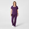 Set Filipina con Cuello "V" con 4 Bolsillos con Pantalón Cargo Acampanado para Mujer - Marca Wink PRO - XL / Gris Claro