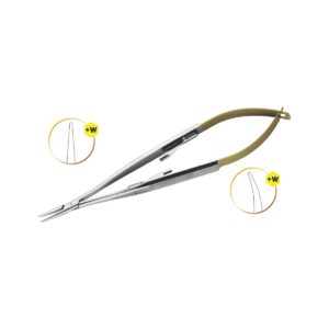 Pinza porta aguja Jacobson - Marca Hergom Medical - HERGOM PREMIUM (TUNGSTENO) / Recta / 18 CM