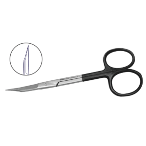 Tijera Reynolds - Marca Hergom Medical - HERGOM PREMIUM (ACERO INOXIDABLE ALEMÁN) / Super Cut Semi-Aguda Curva / 14 CM
