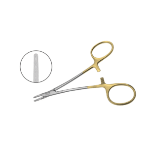 Porta agujas Ryder - Marca Hergom Medical - HERGOM PREMIUM (TUNGSTENO) / Con Serraciones / 14 CM